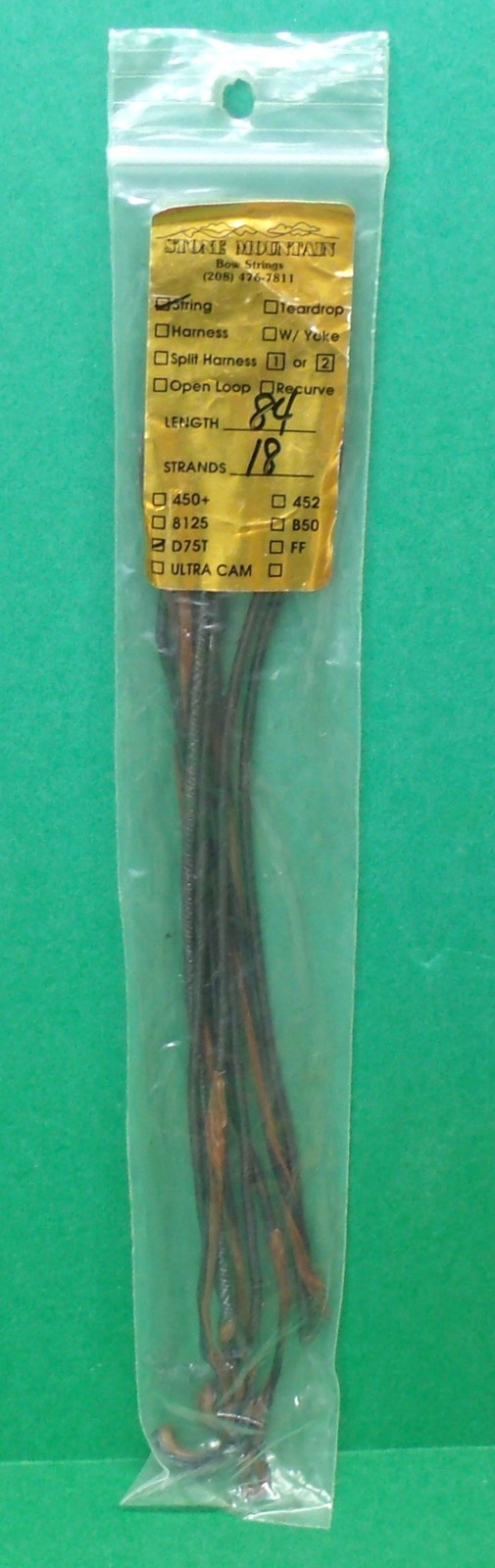 New Stone Mountain Replacement String for Solo Cam & One Cam Bows 84" 18 st D75T
