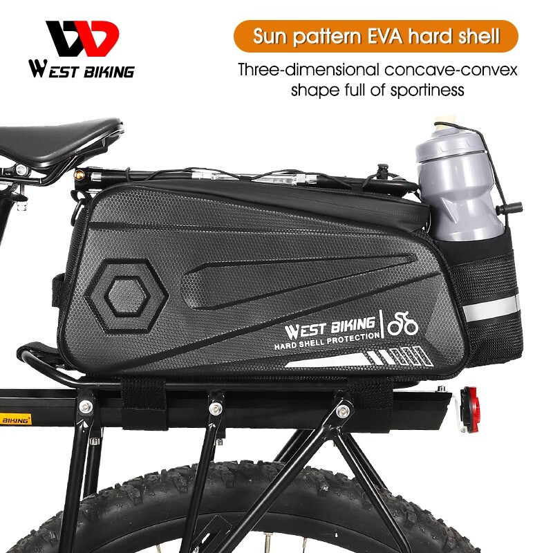 WEST BIKING Waterproof MTB Bike Panniers Hard Shell Bicycle Rack Pack Bag 8.6L