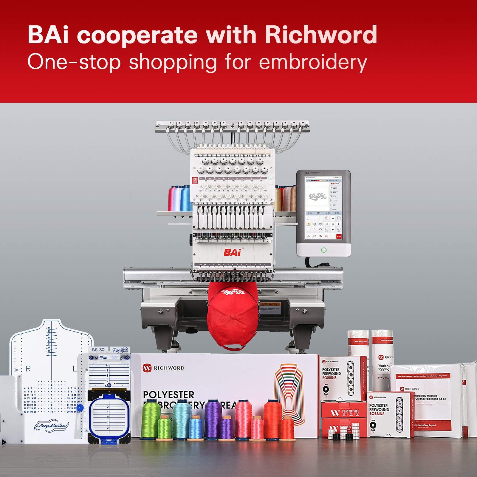BAi THE MIRROR Embroidery Machine Computerized CAP&Shirt Industrial&Commercial.
