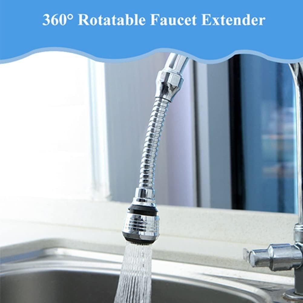 360° Faucet Extender Bendable Kitchen Sink Flexible Tap Spray Head Attachment 4p