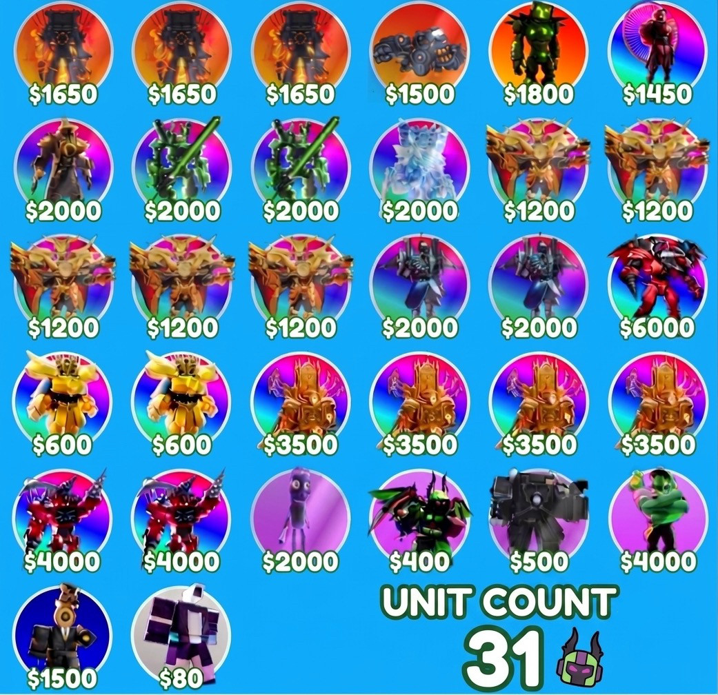 🚽 Exclusive TTD 150m Value Units Pack 🔥 Toilet Tower Defense - Cheap⚡