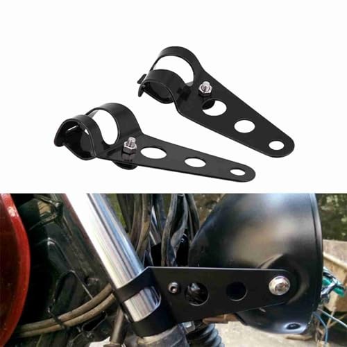 Motorcycle Headlight Brackets 26mm 2pcs Stainless Steel Adjustable Black