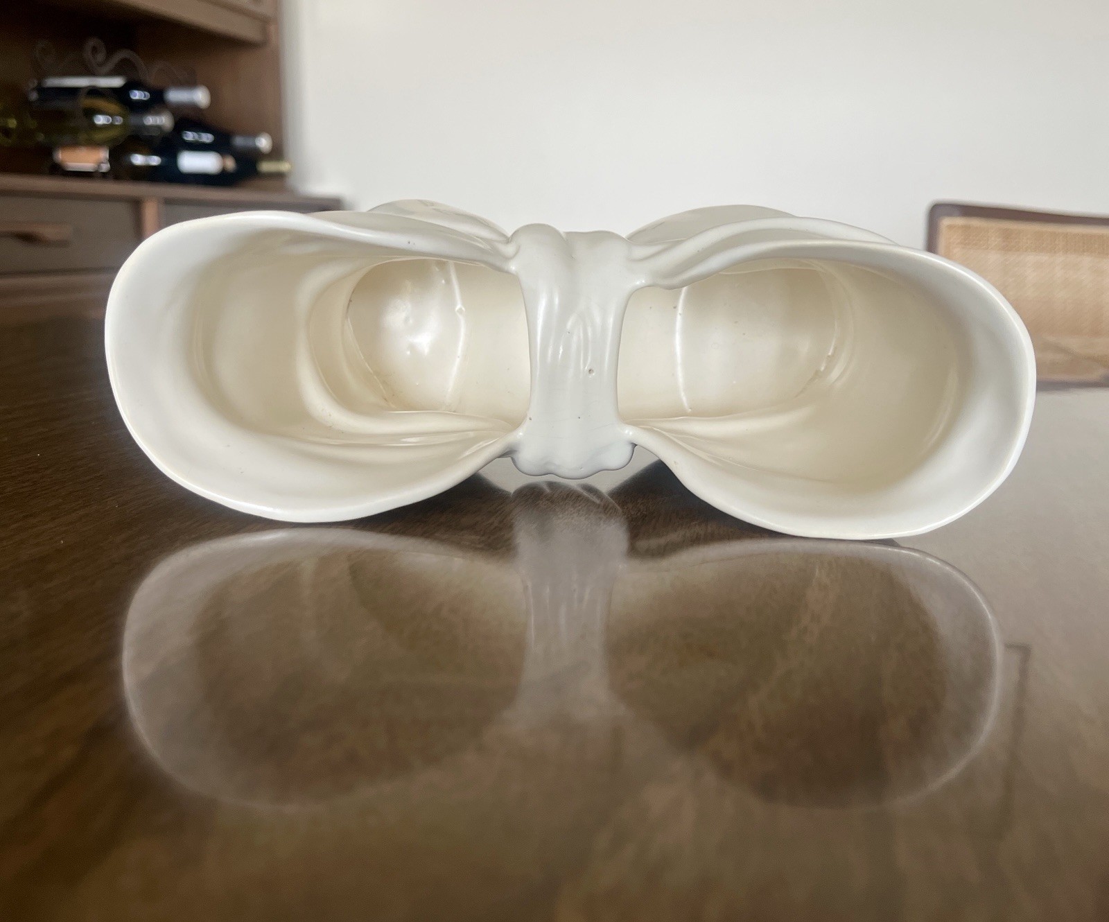 Unmarked Ceramic Bow Planter, 1930s-1950s