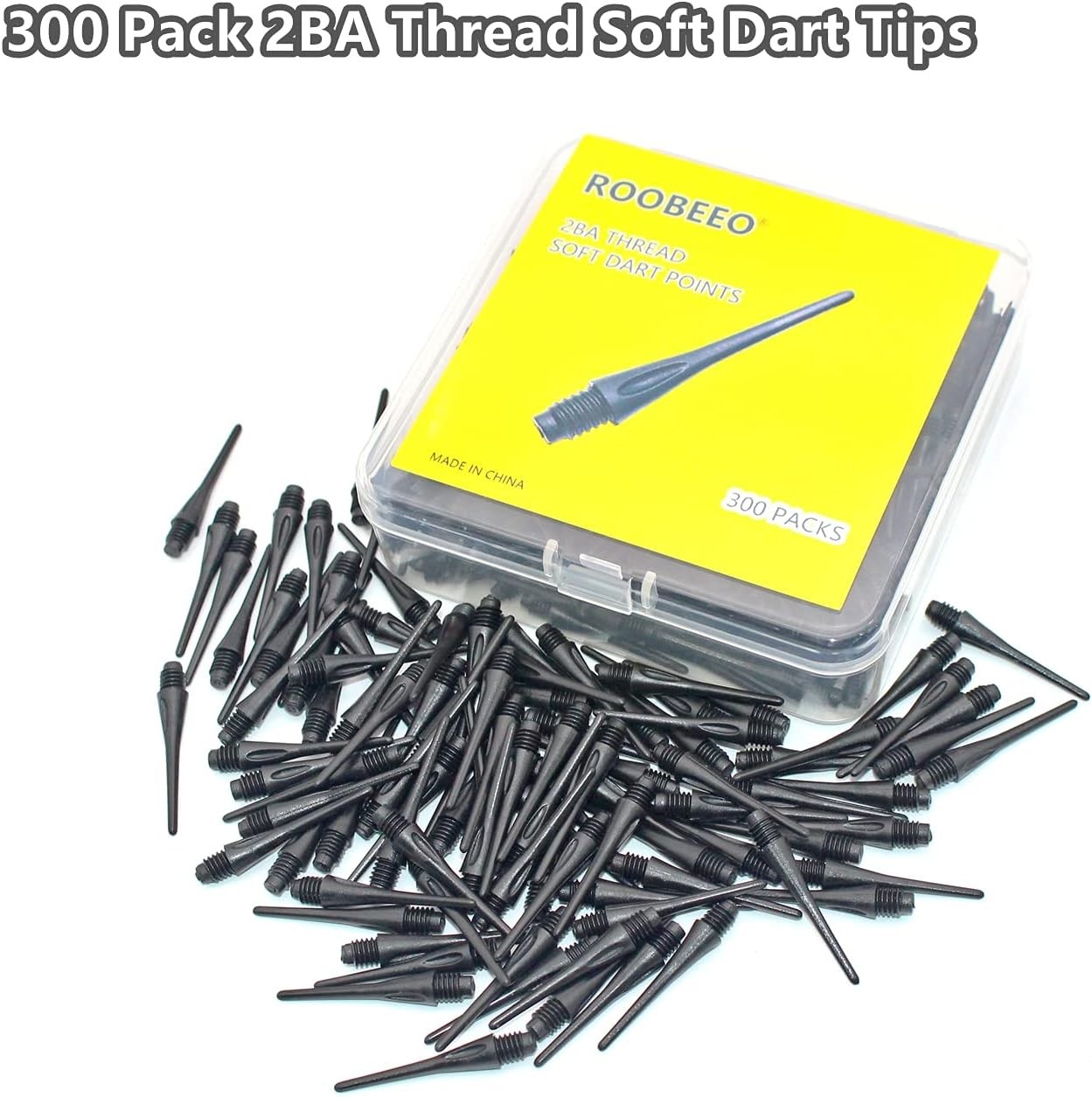 2BA Thread Plastic Tip Dart Points 300 Pack Soft Dart Tips Replacement Dart A...