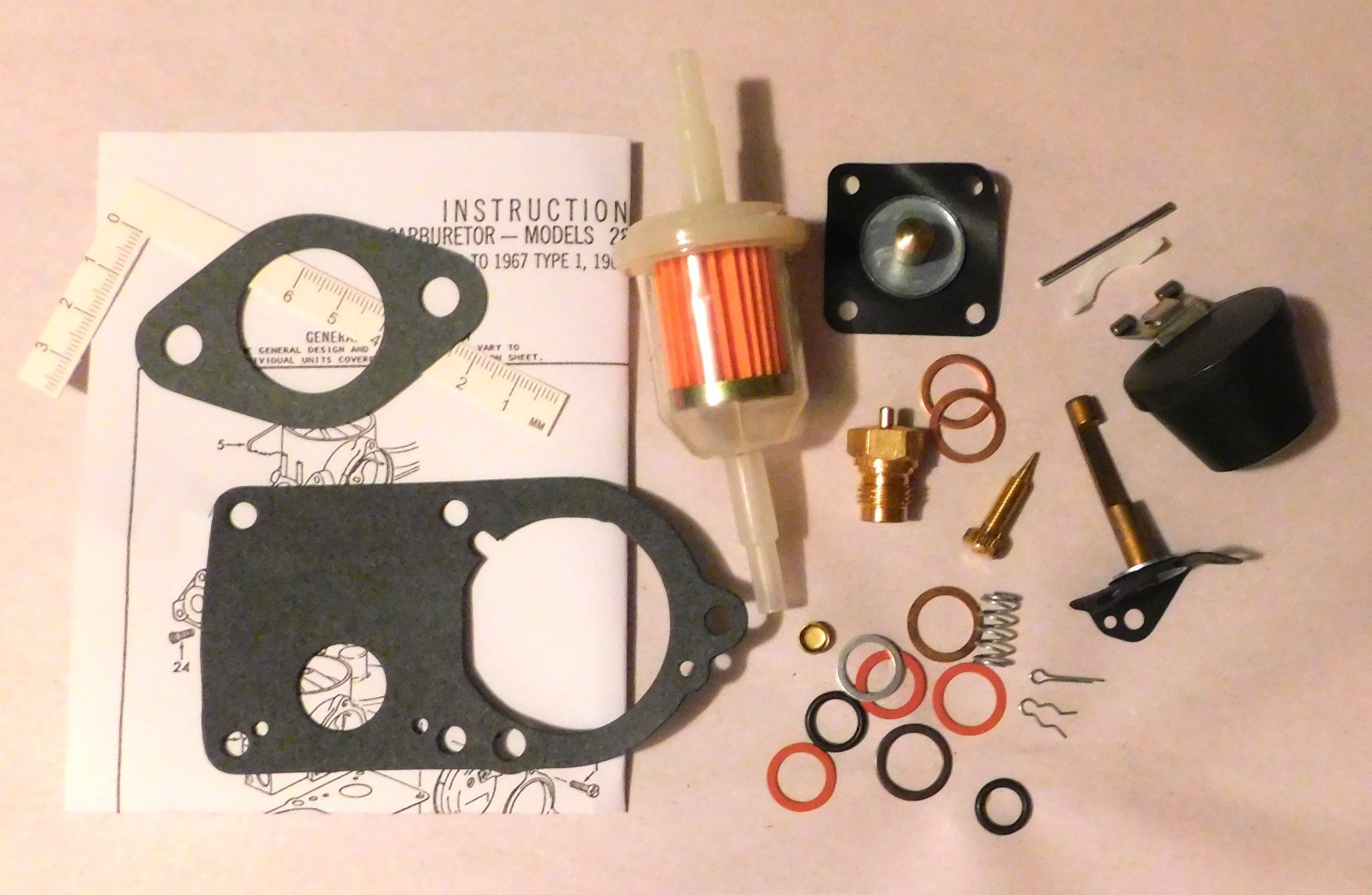 28 PICT 1 2 30 PICT 1 Solex Carburetor Rep Kit VW Beetle Float Acc Spring Filter