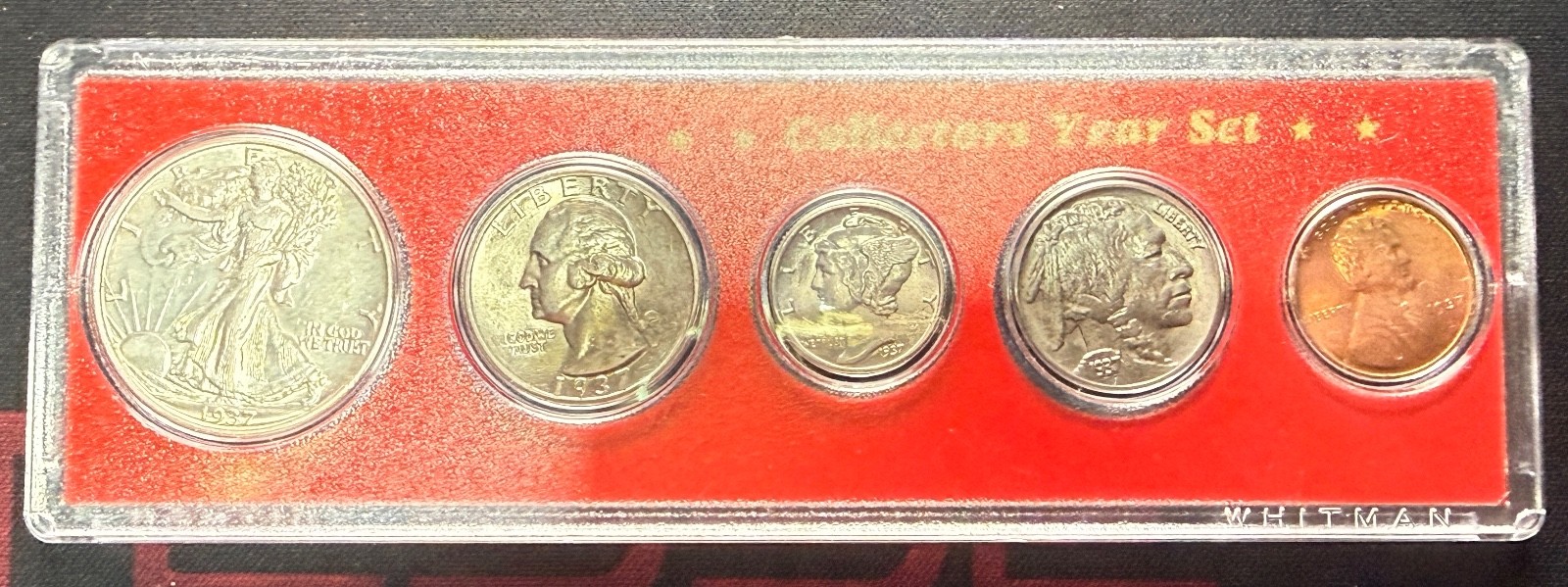 1937 MINT SILVER SET U.S. COINS LUSTROUS CHOICE to GEM BRILLIANT UNCIRCULATED