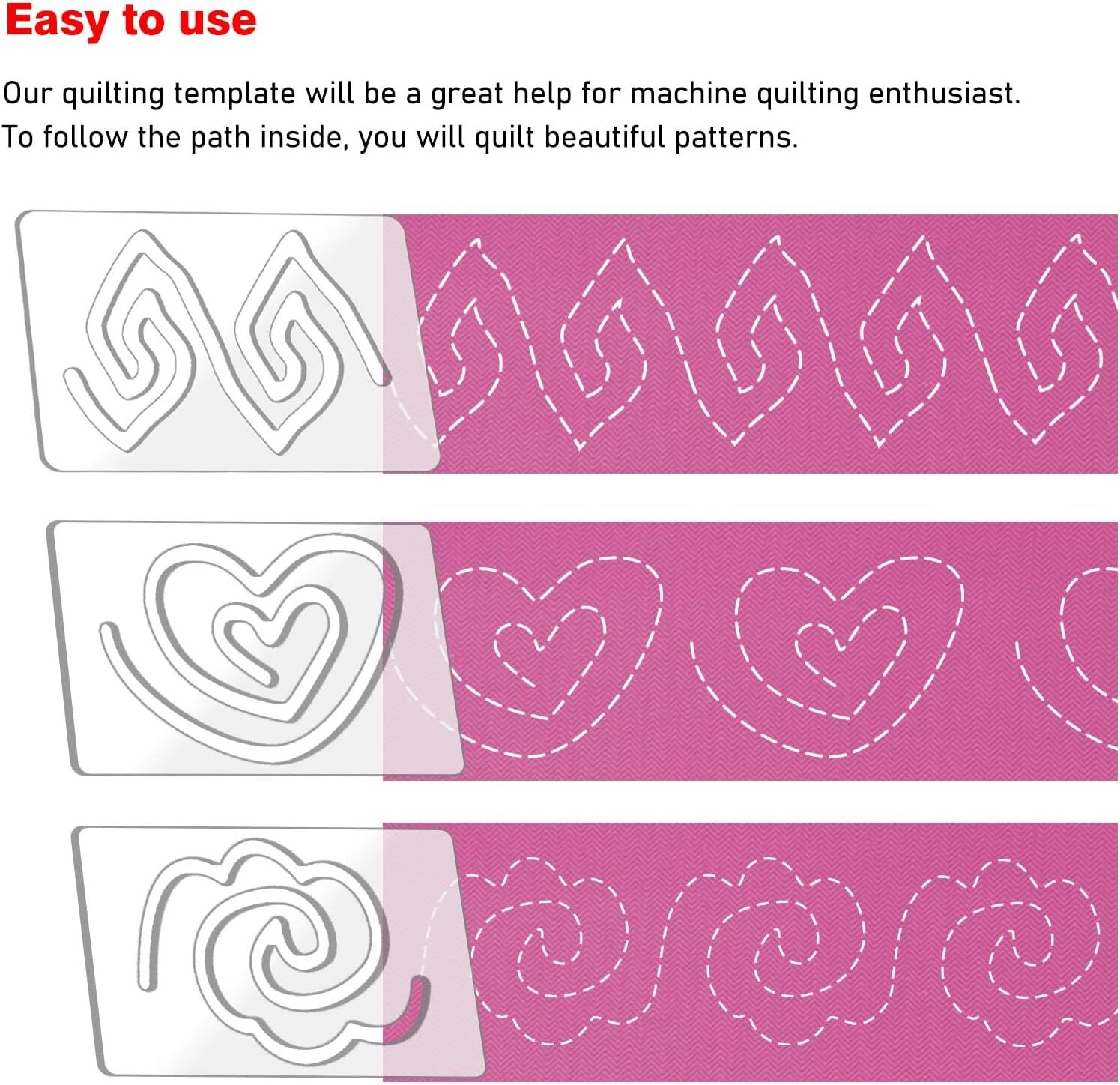 3Pcs Freemotion Quilting Rulers and Templates Set for...