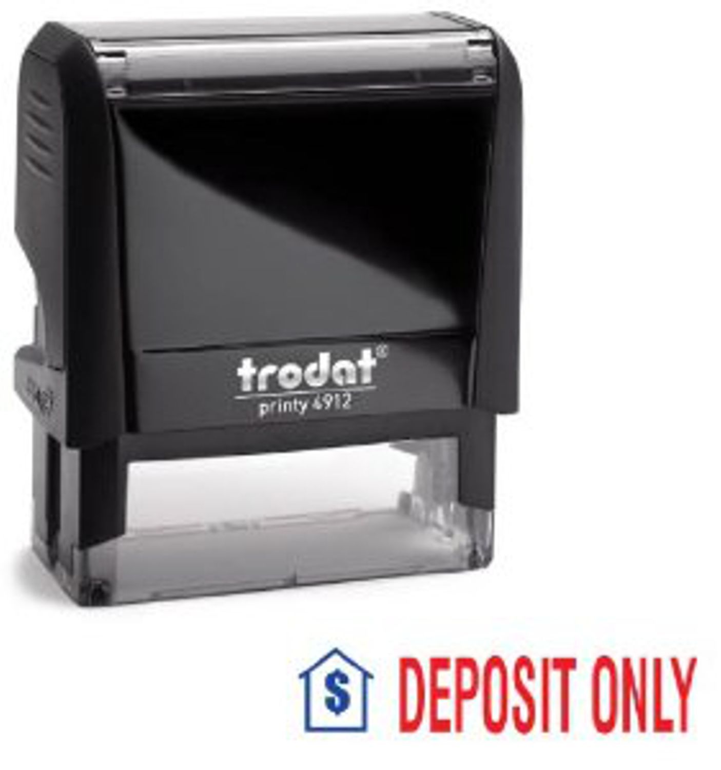 Trodat  4912 Self-Inking 2 Color DEPOSIT ONLY Stamp, 3/4 x 1-7/8" impression