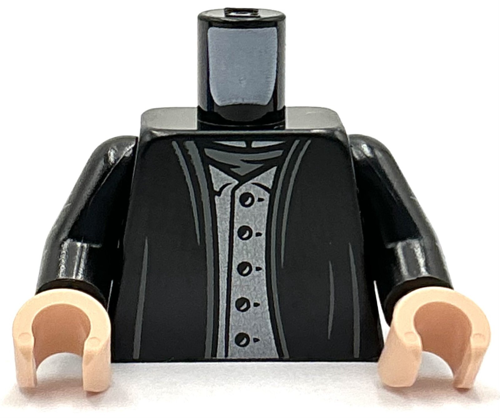 Lego New Minifig Black Torso Robe over Dark Silver Vest w/ 5 Buttons Part