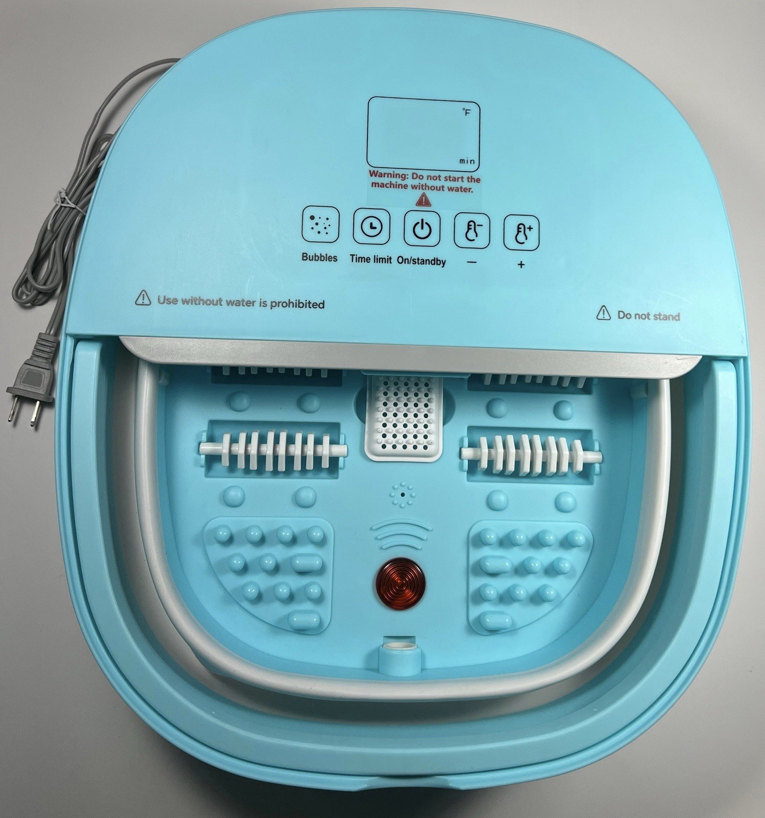 Foldable Electric Foot Bath Massager Blue Bubble Care Shiatsu (See Description)