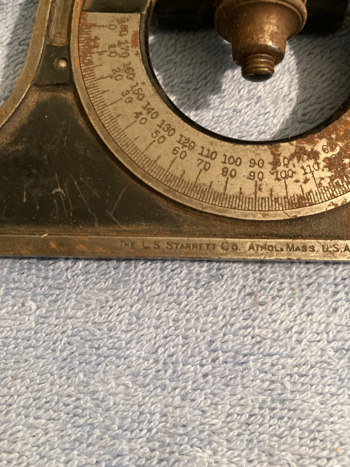 VINTAGE LS STARRETT 492 PROTRACTOR & RULER BUBBLE LEVEL MACHINIST TOOLS READ