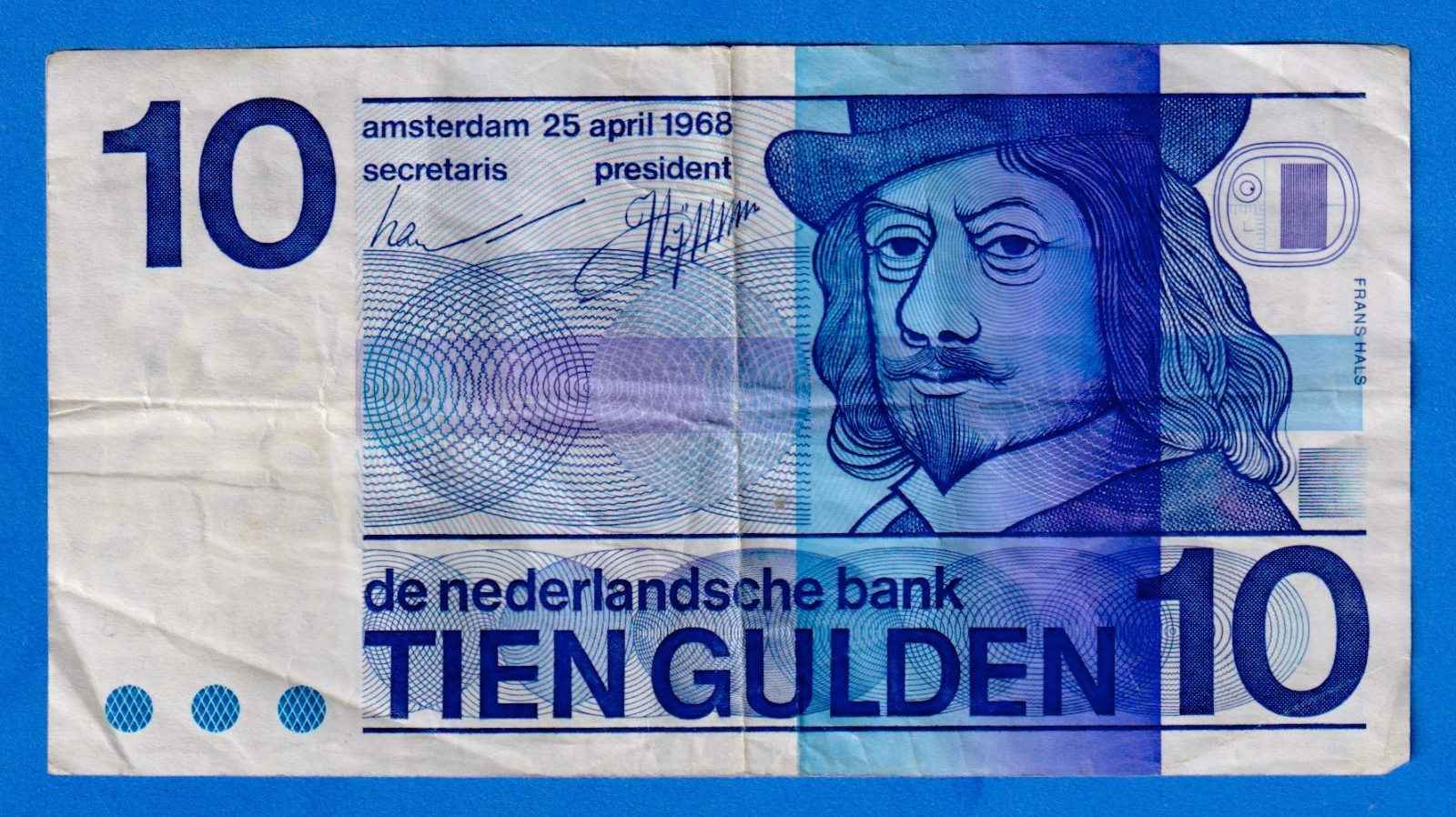 Netherlands 10 Gulden 1968  P-91b Circulated Banknote  3438758628