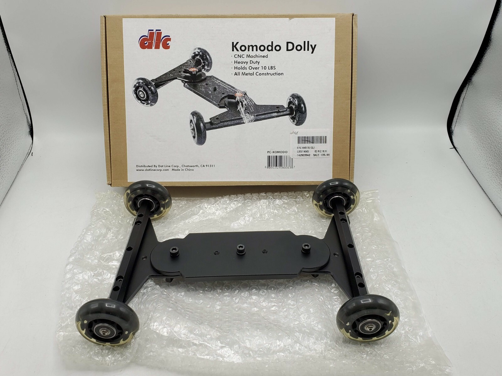 DLC Komodo Video Dolly Heavy Duty All Metal for DSLR Cameras Camcorders
