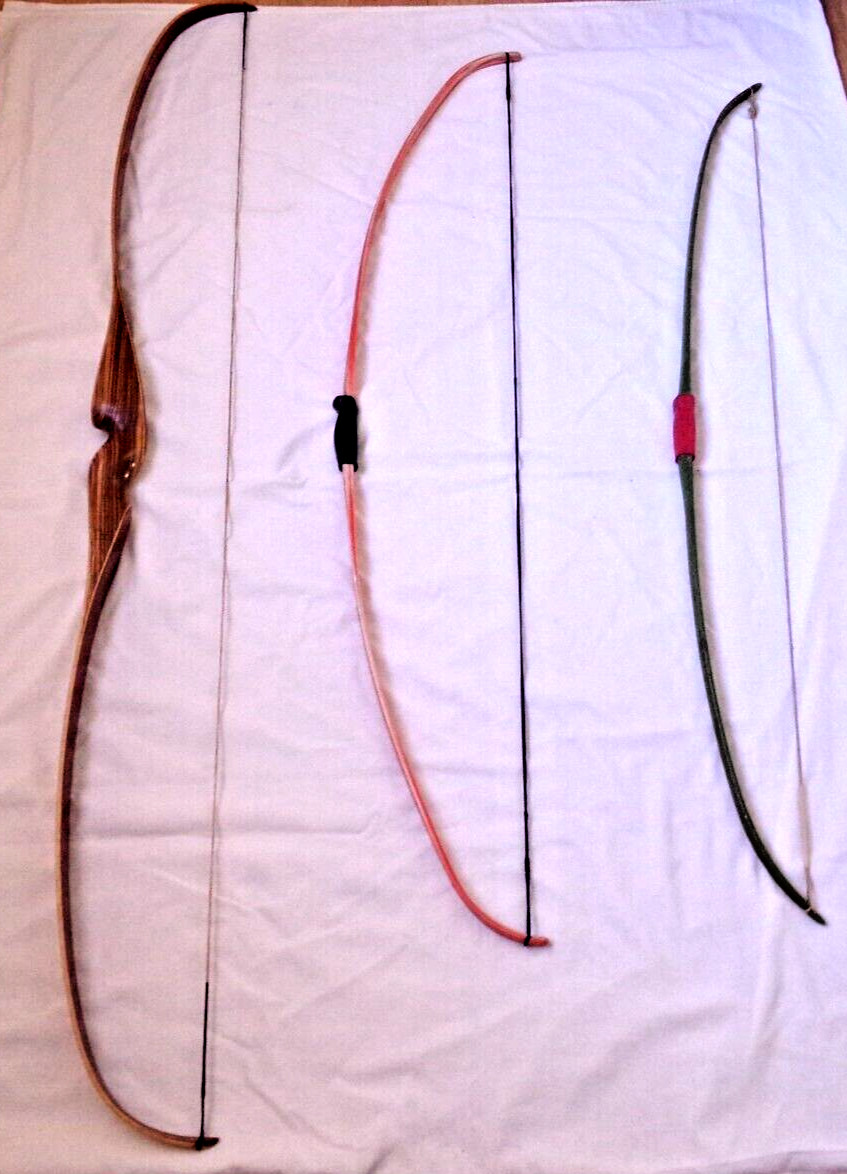 3 Vintage Fiberglass Recurve Bows and Arrows. You Pick.