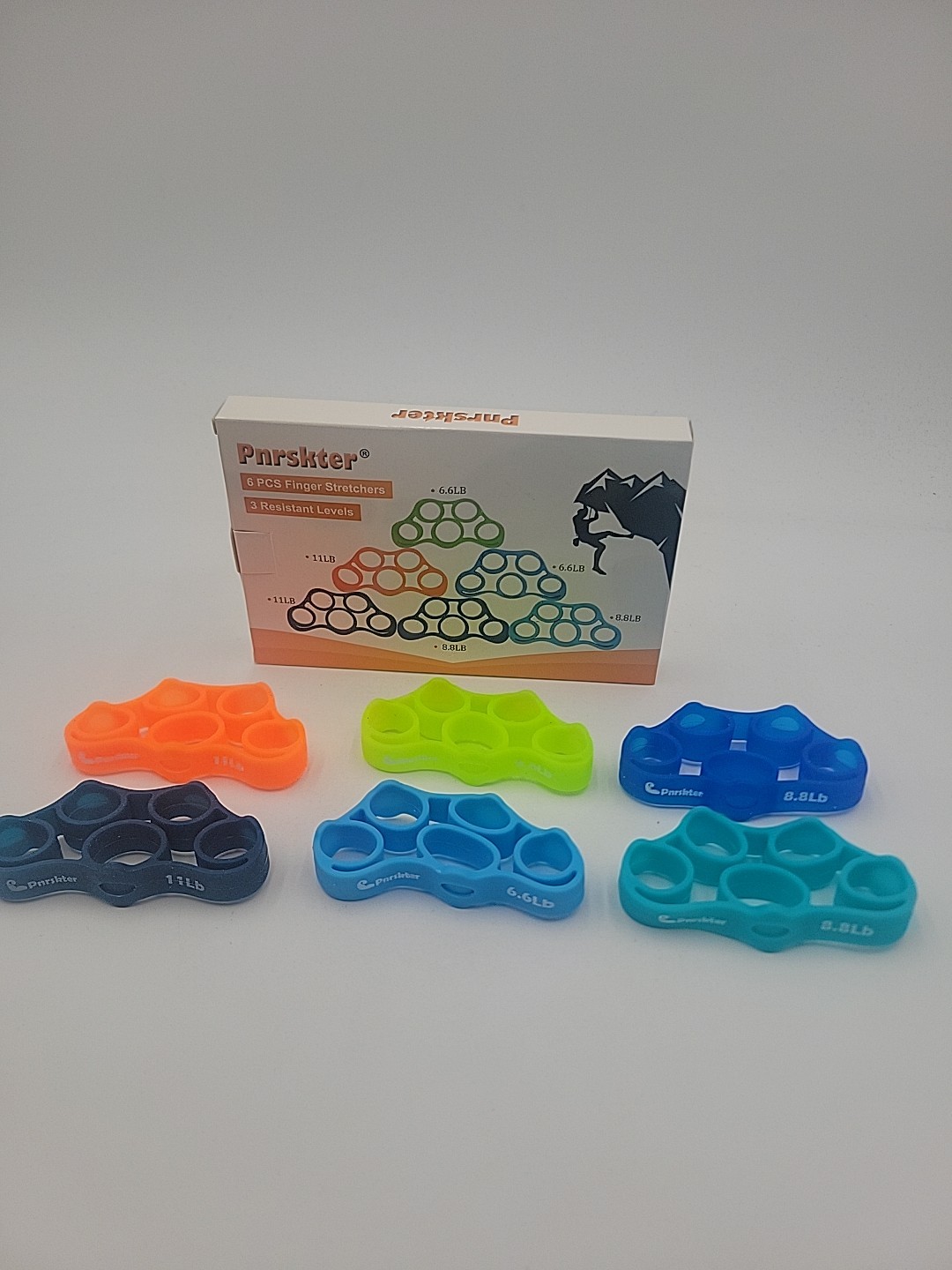 6Pcs Silicone Finger Stretcher Resistance Bands - Finger Exerciser Hand Strength