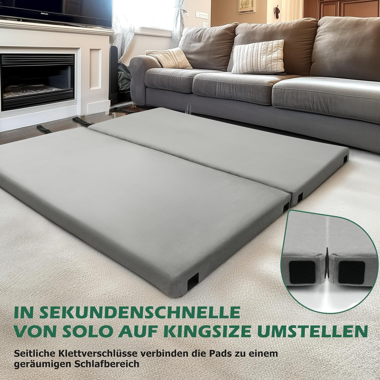 Certipur-Us Memory Foam Camping Mattress with Travel Bag & Interchangeable Cover