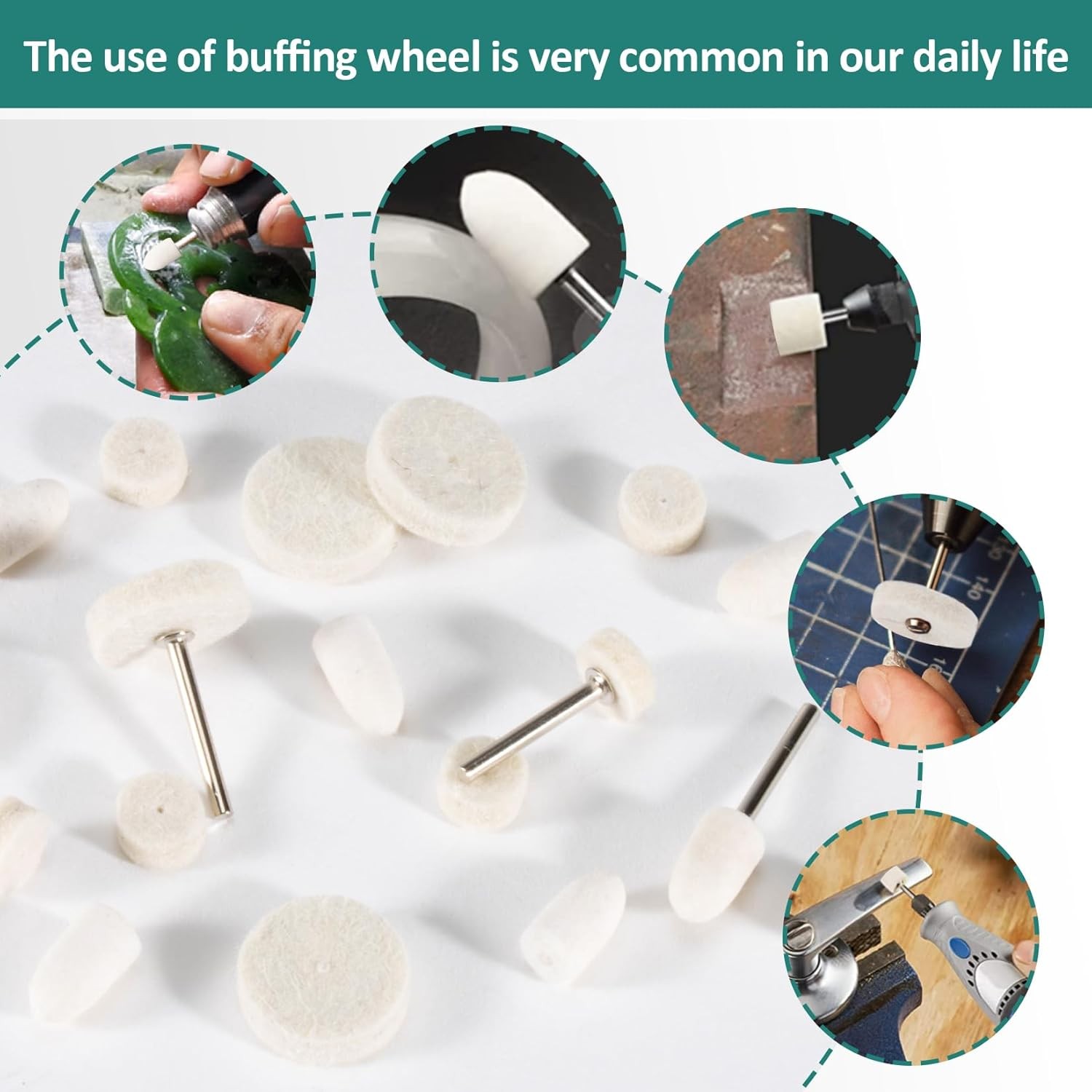 Sukh 145PCS Wool Felt Polishing Pad - Buffing Bits...
