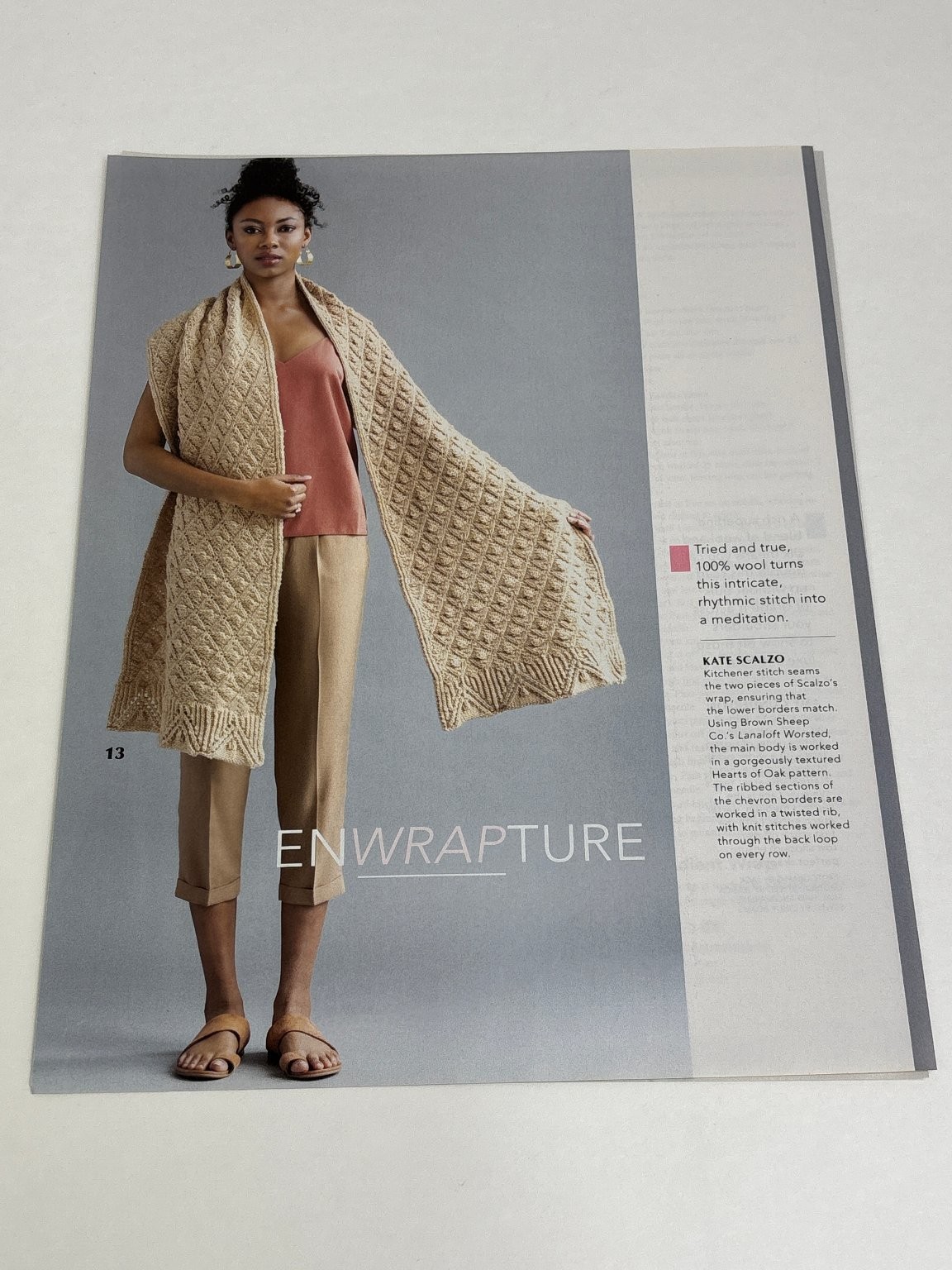 Textured Wrap Knitting Pattern Magazine Pages
