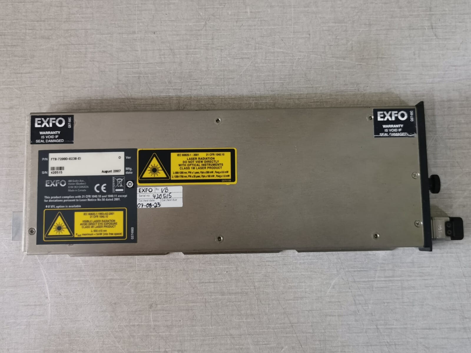 EXFO FTB-7200D/FTB-7200D-023B-E1 SM OTDR Module