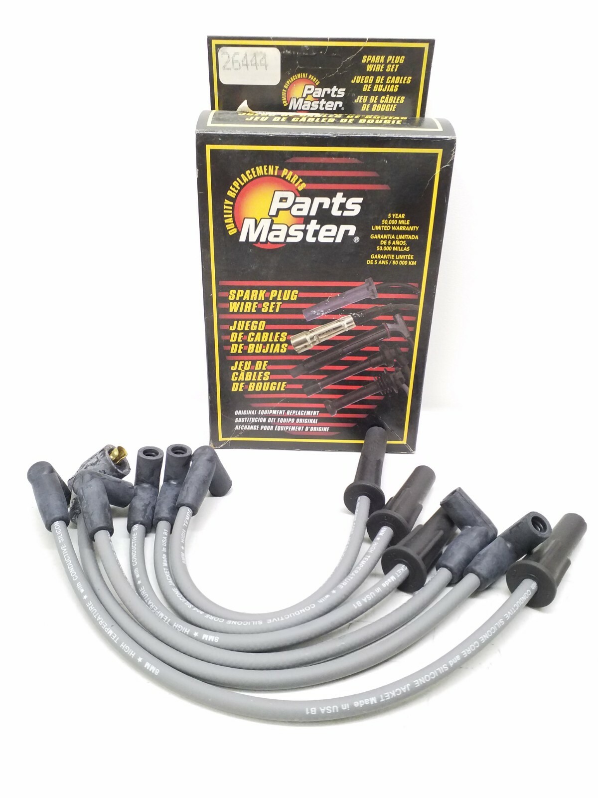 26444 Parts Master Ignition Spark Plug Wire Set Gray 8mm