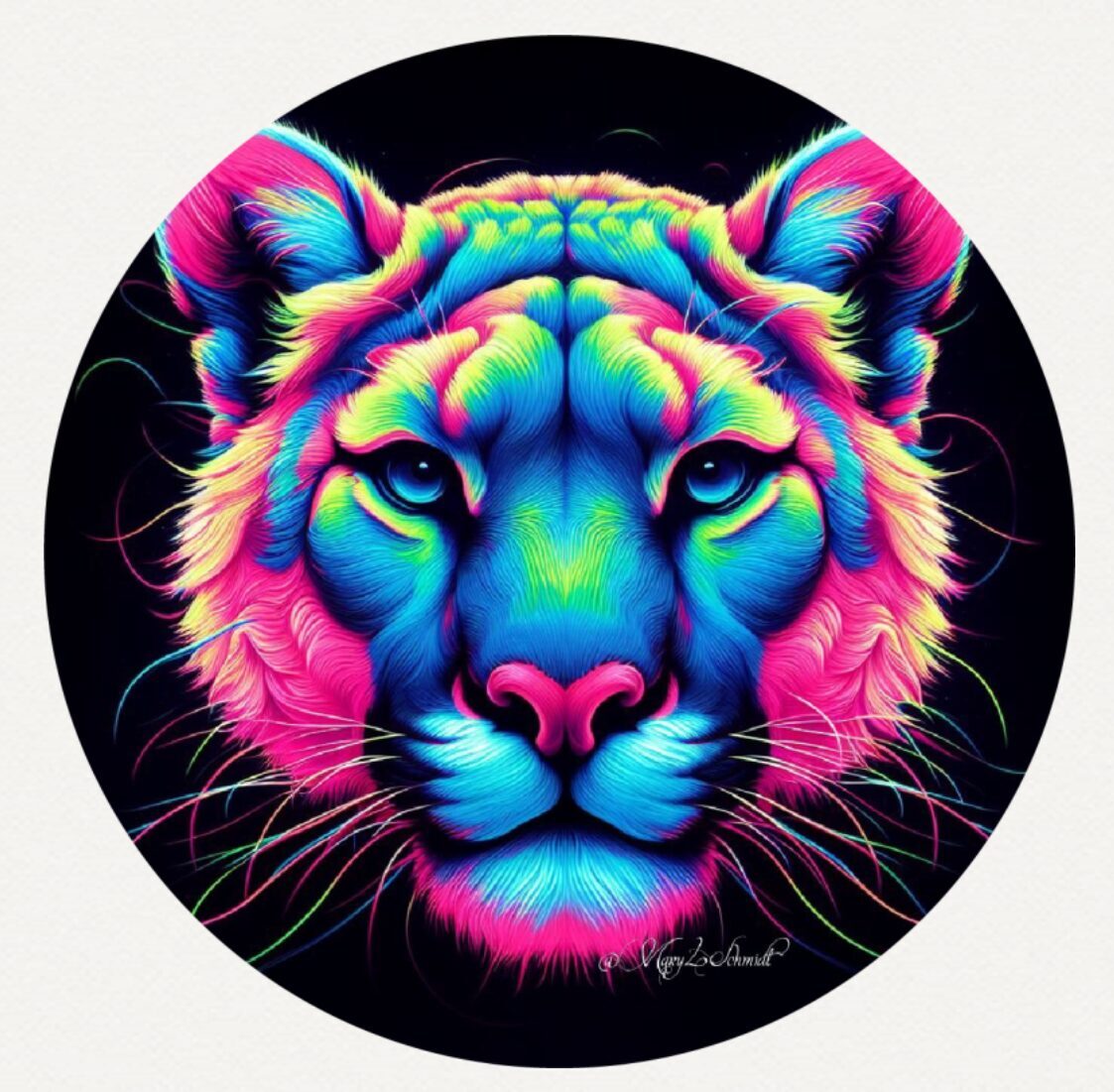 Hayleybug 2025 1 oz Techno Pounce Cougar silver Art Round w/ COA POP 15