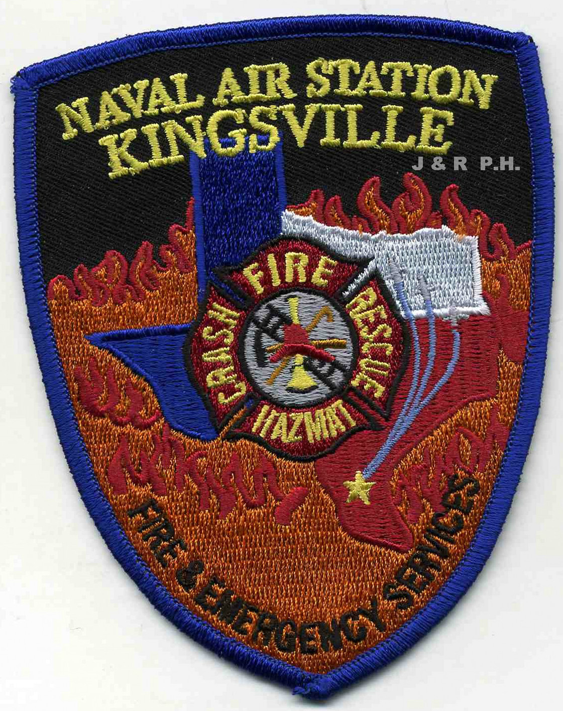 NAVY - N.A.S. Kingsville  C.F.R. / HAZMAT, Texas  (3.5" x 4.5" size) fire patch