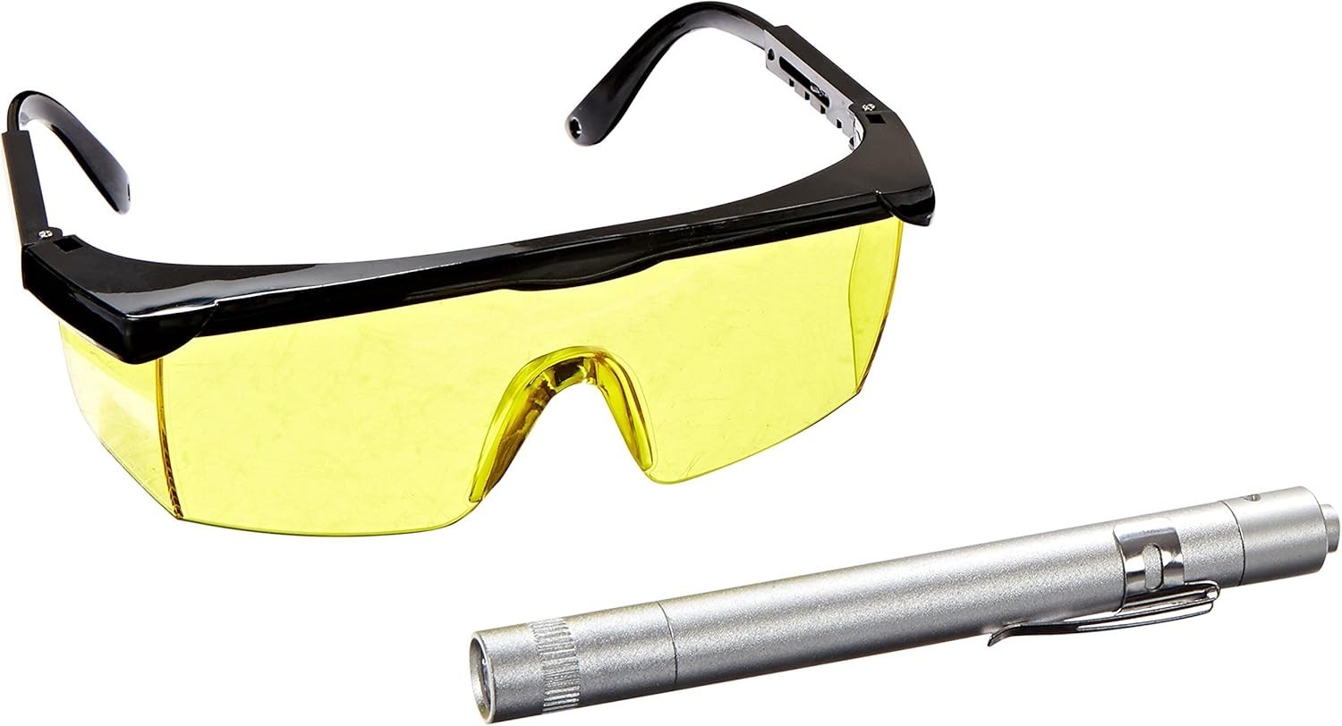 Professional UV Leak Detection Kit for Car AC - Includes Glasses & Pen Light
