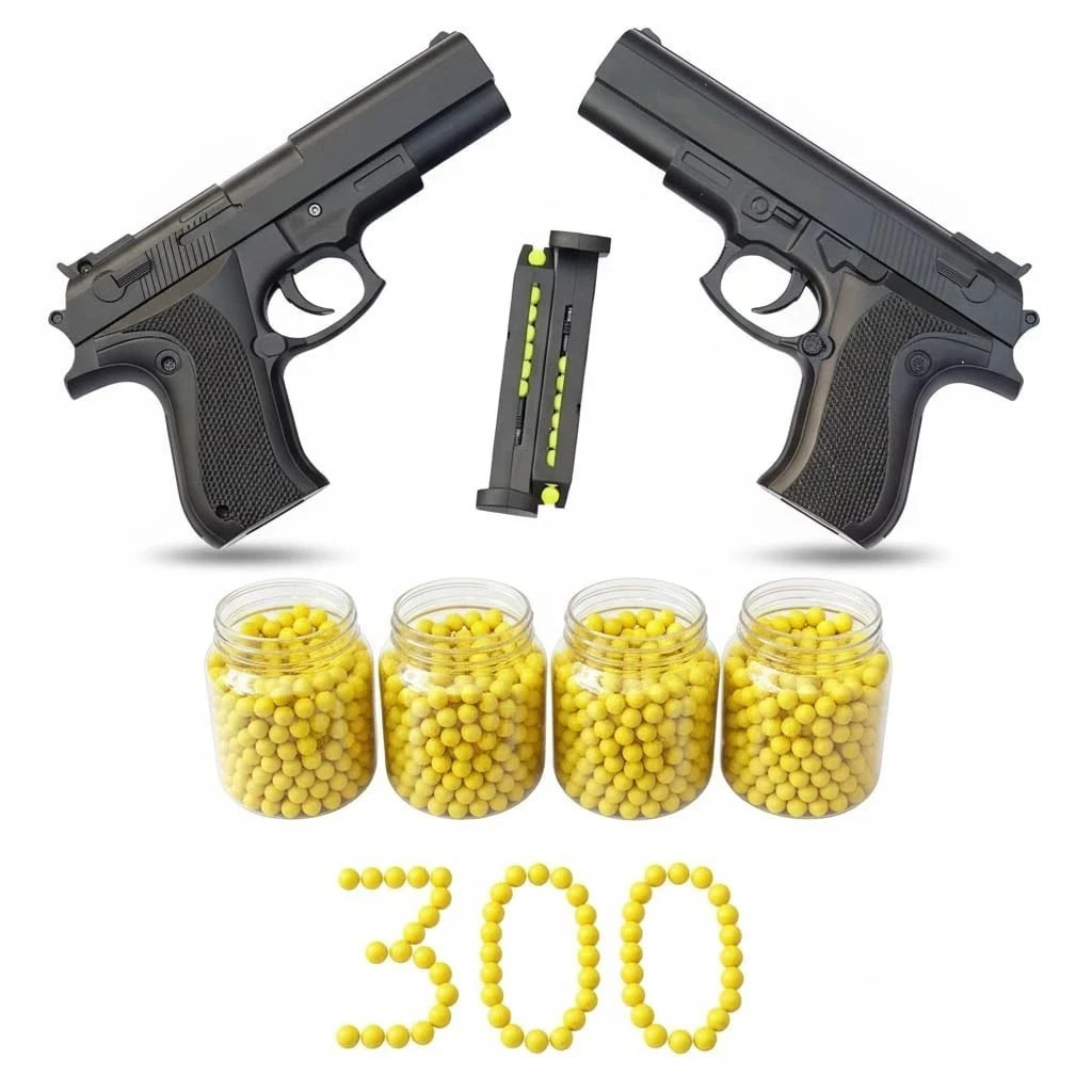 2 Pack Kids Toy Blaster Gun Set with 300 Soft Foam Darts for Outdoor Play