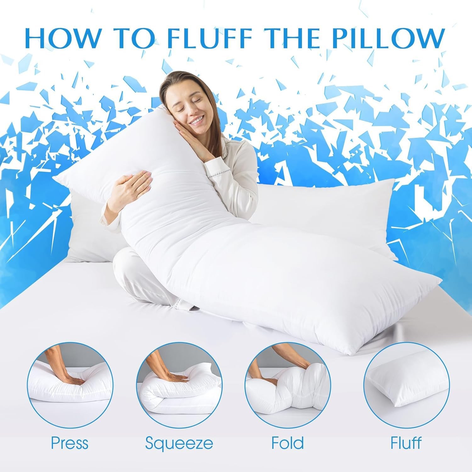 SHOUREN Cotton Body Pillow Insert - Cooling Insert, White