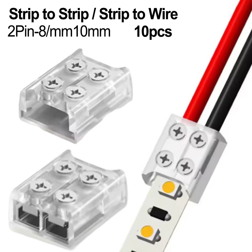 Convenient LED Strip Connectors with Screws Pack of 10 for Quick Setup