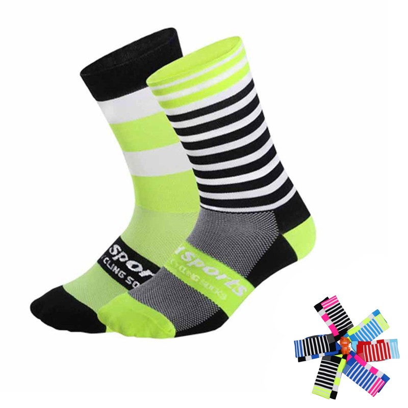 Pro Cycling Socks Mens Womens Riding Bicycle Sport Ankle Socks XC MTB BMX Green