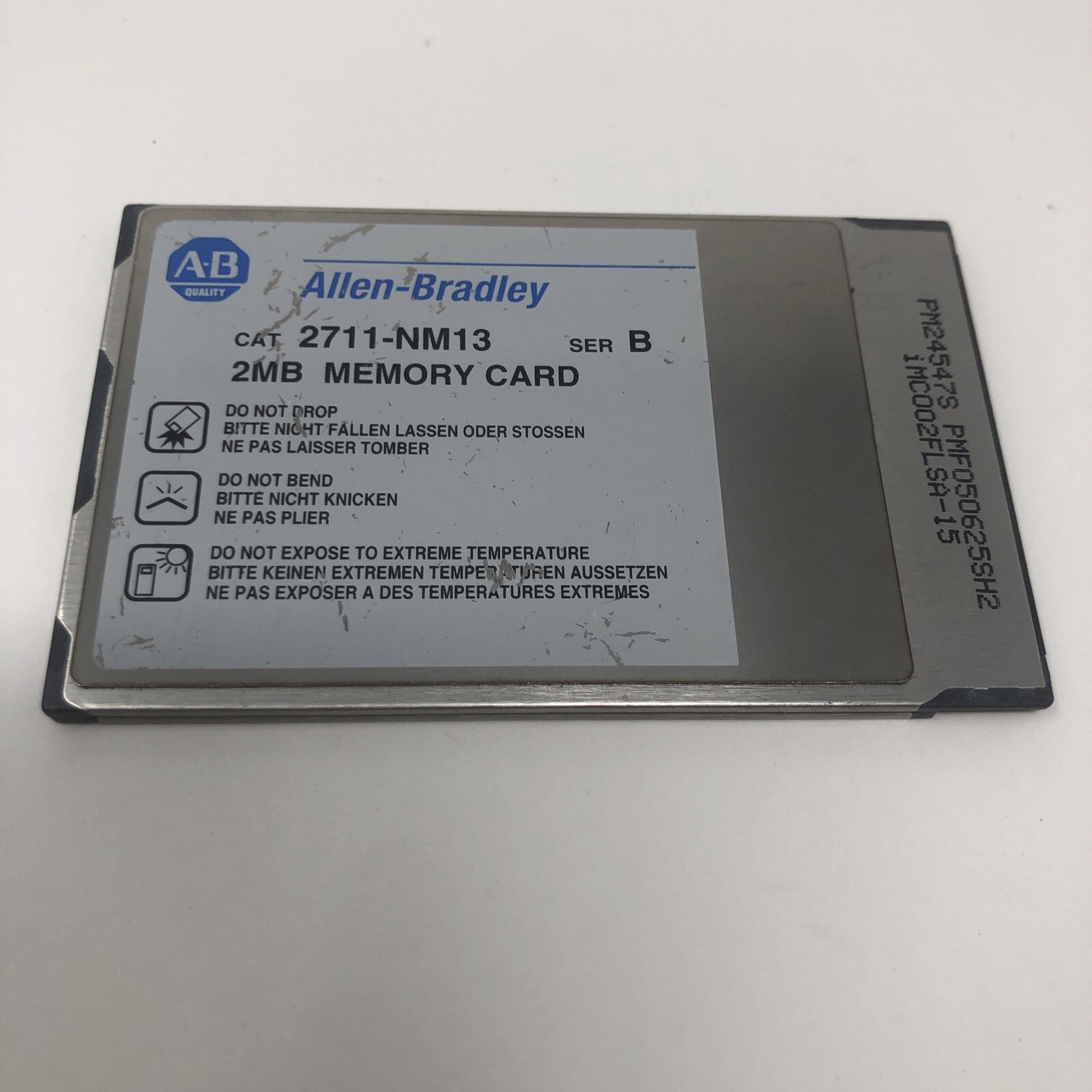 Allen-Bradley 2711-NM13 Ser. B 2MB Memory Card