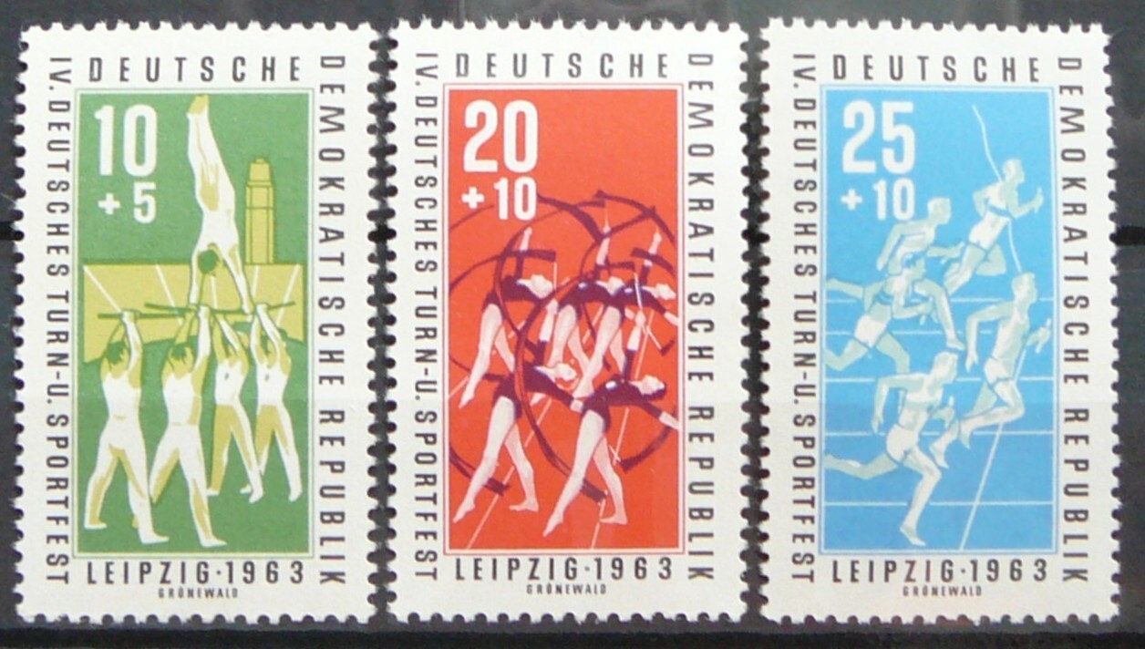 Germany DDR stamps -  Gymnastics_1963 - MNH.