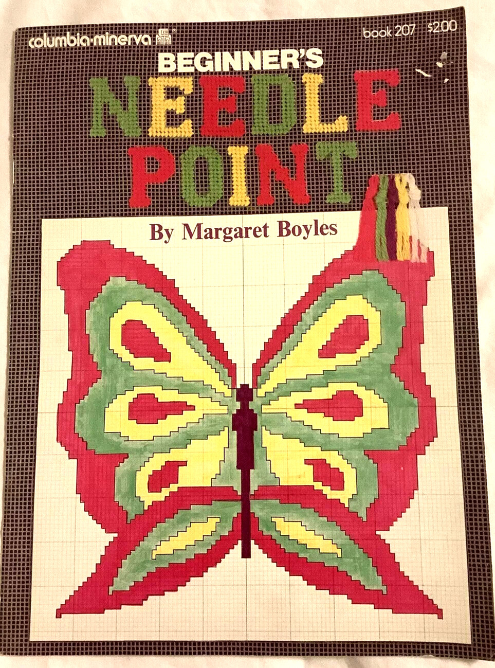 Columbia Minerva BEGINNER'S NEEDLE POINT Pattern Book #207 Margaret Boyles