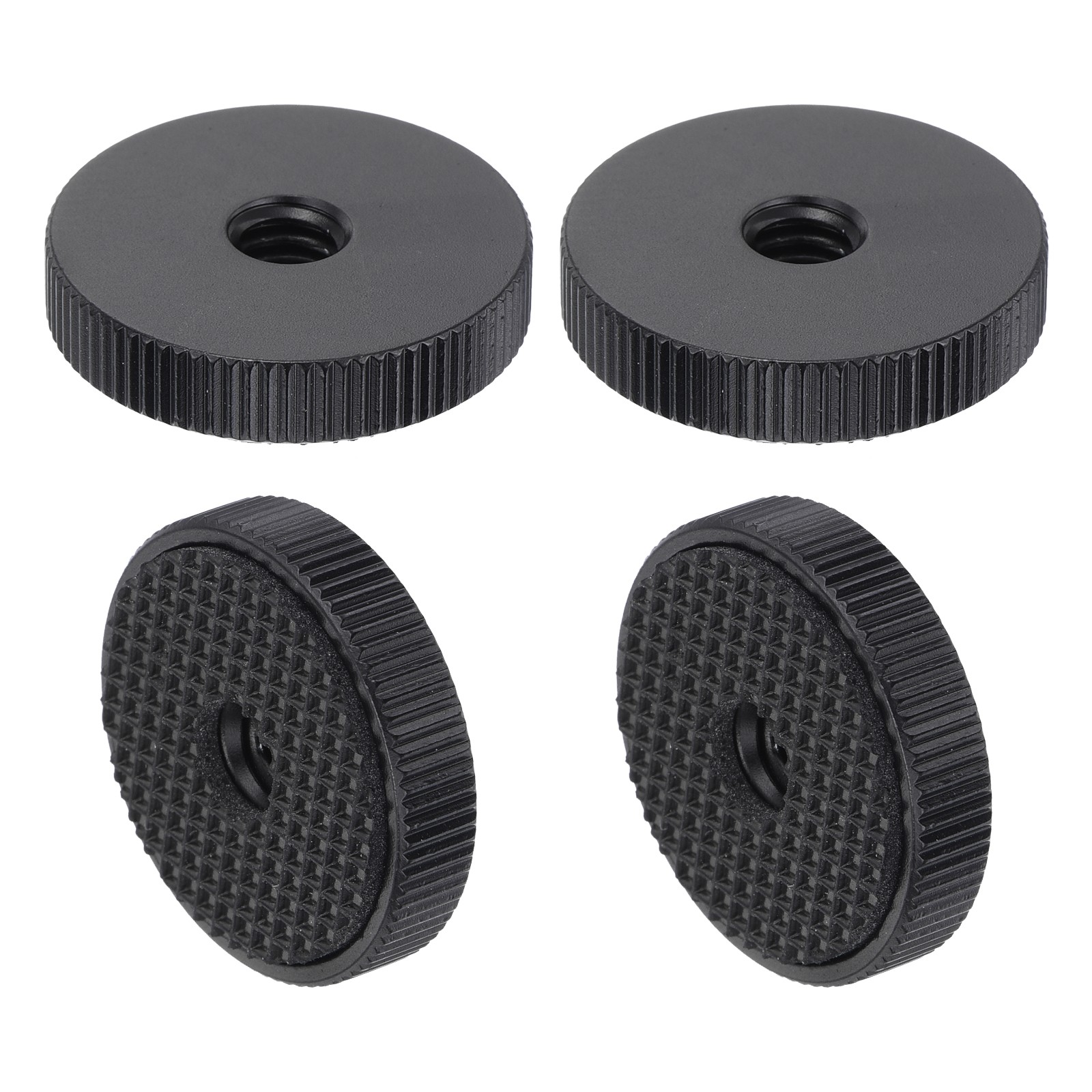 4Pcs Flat Knurled Nut - 1/4"-20 x 1" x 0.26" Thumb Nuts Lock Adjusting Nuts