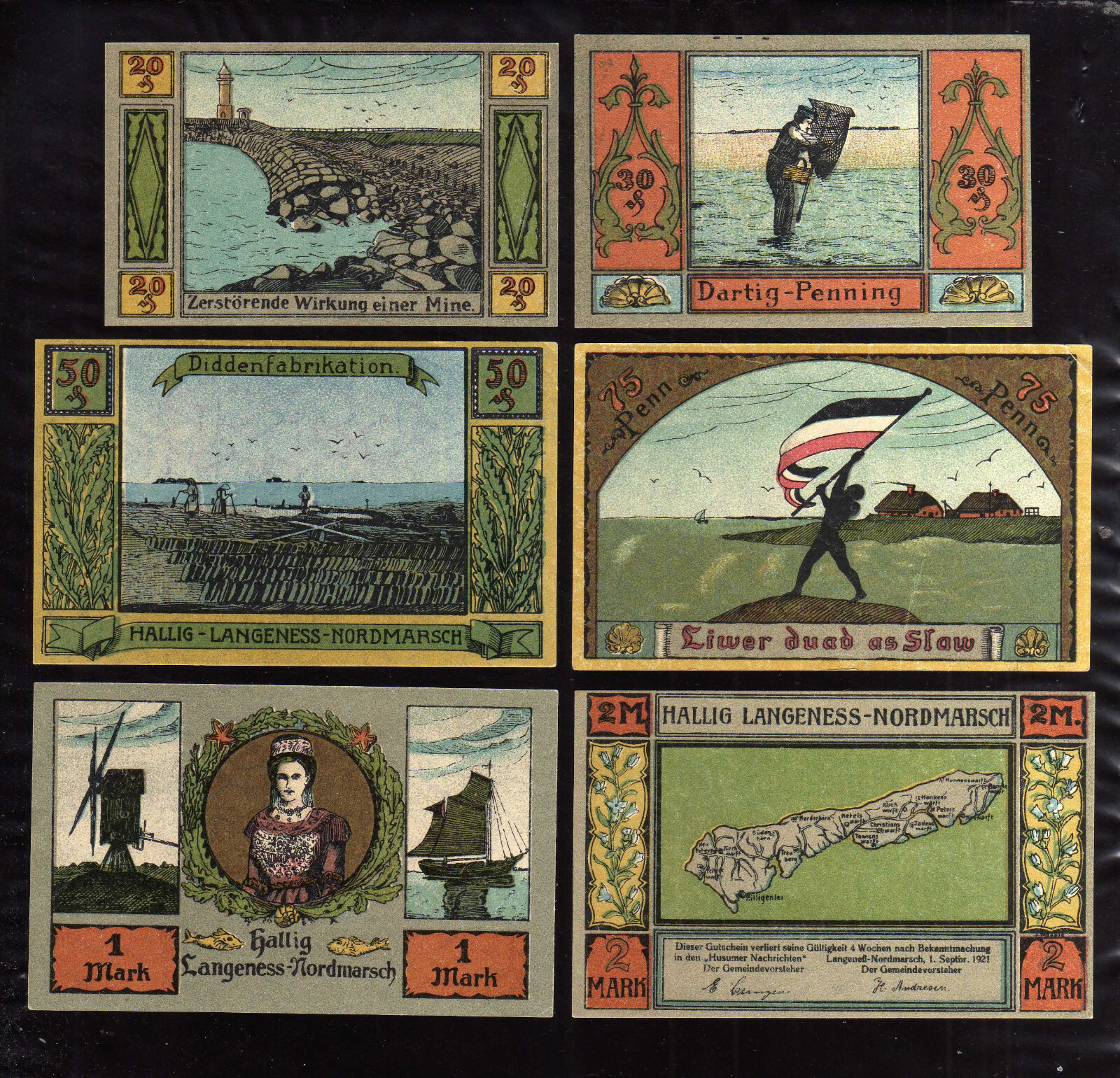 HALLIG LANGENESS NORDMARSCH -GERMANY NOTGELD -  COMPLETE SET