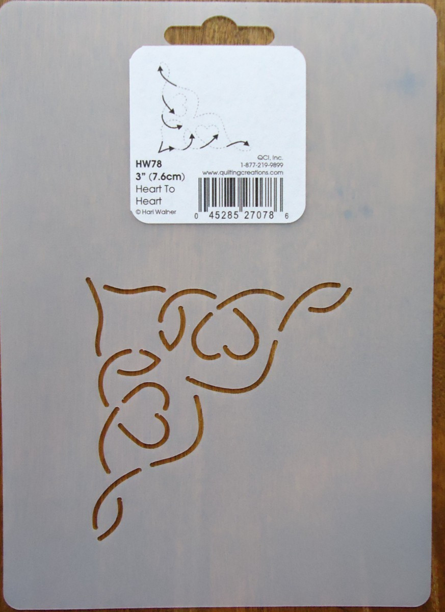 Stencil Quilting Heart to Heart 3" 7.6cm quilt embroidery QC CL  HW78 template