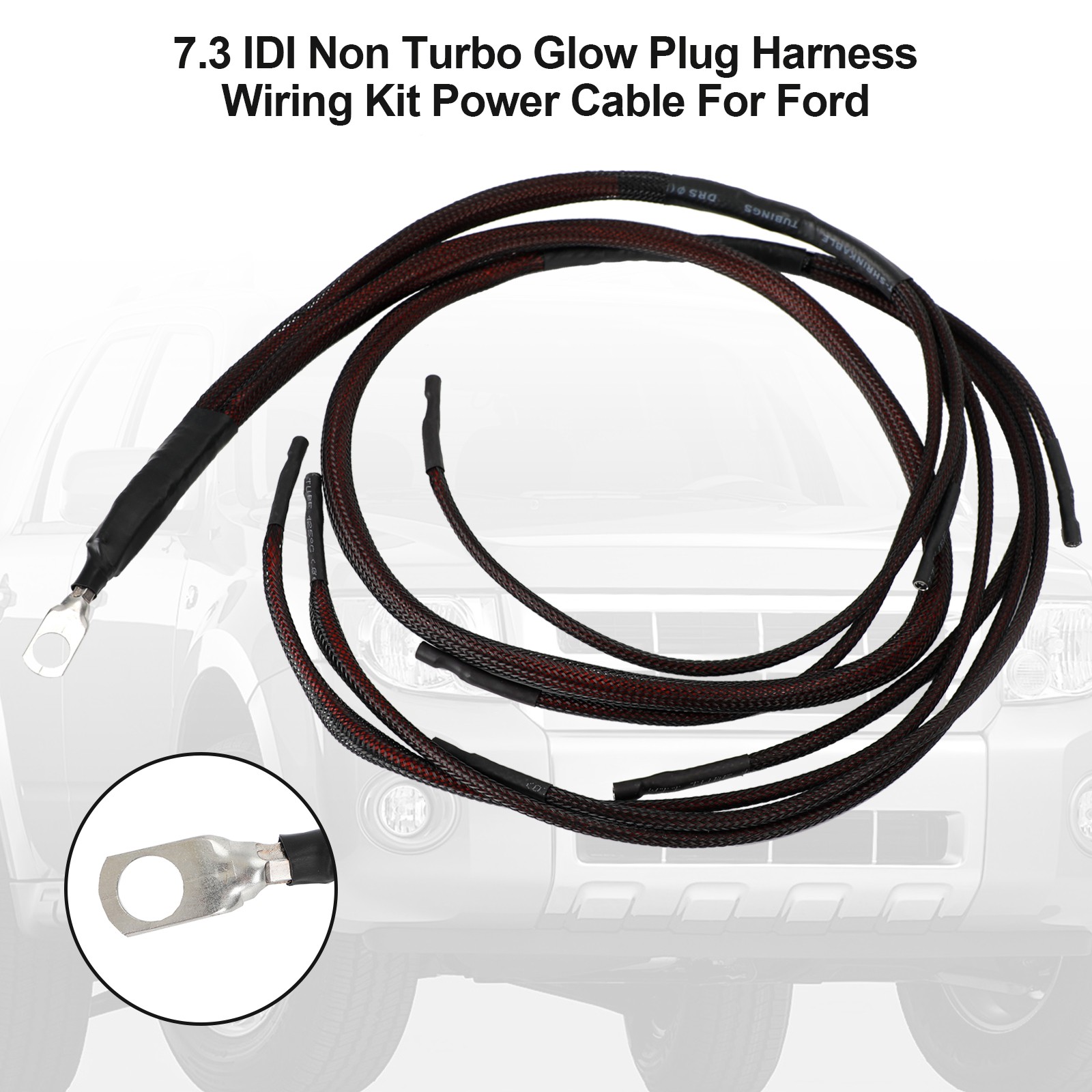 7.3 IDI Non Turbo Glow Plug Harness Wiring Kit Power Cable Fits Ford