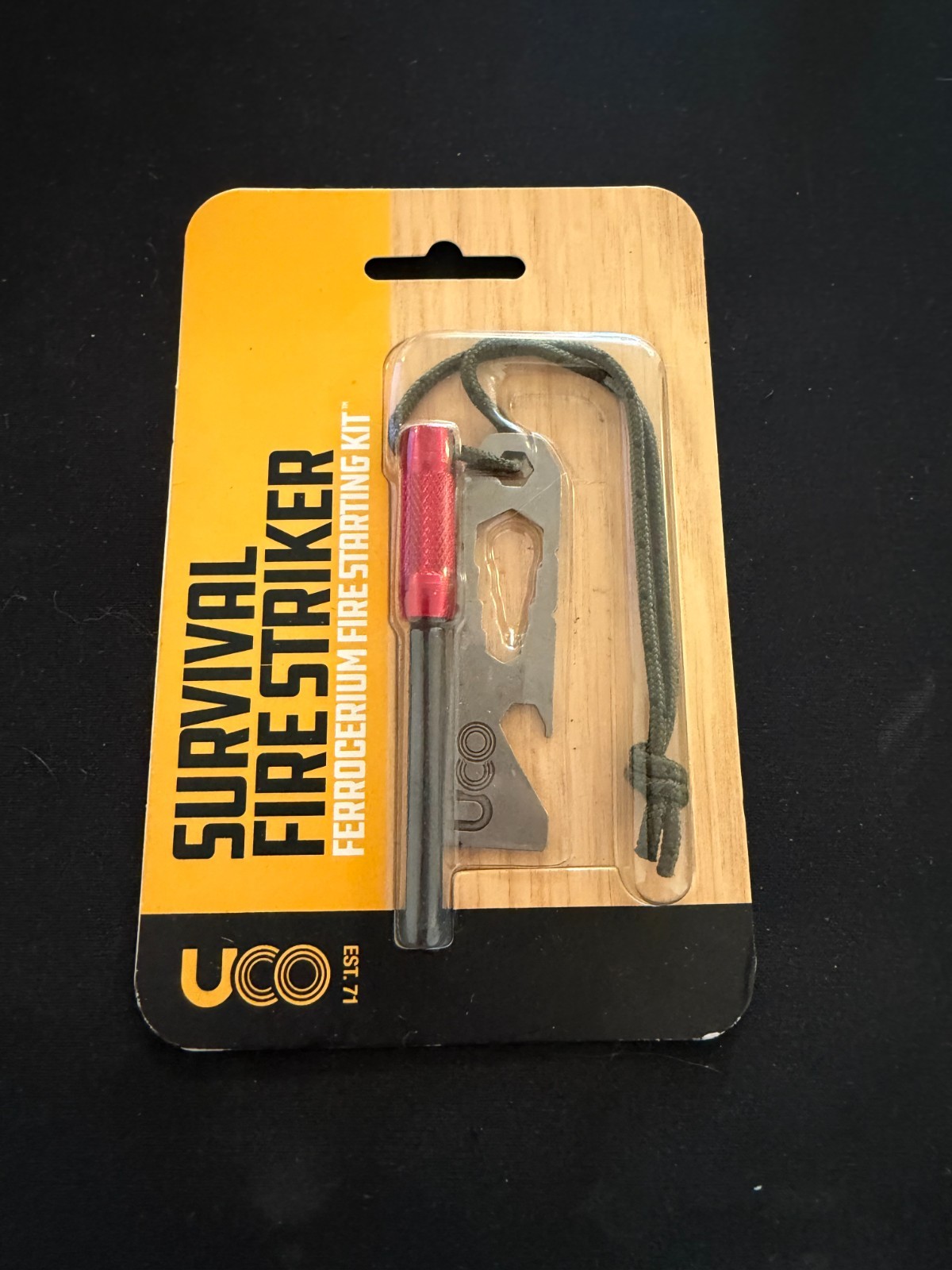 UCO Survival Fire Striker * Ferro Rod with Multi-Tool Red w/Paracord Lanyard