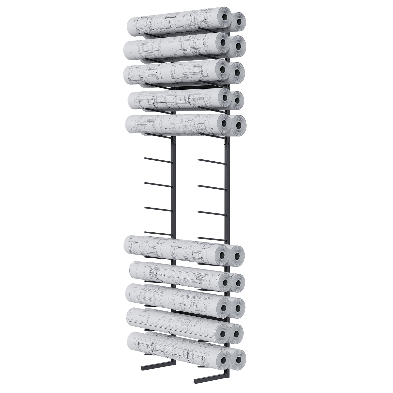 960LBS Blueprint Storage Hanging Display Rack Roll File 2 Rolls/tire Heavy Duty