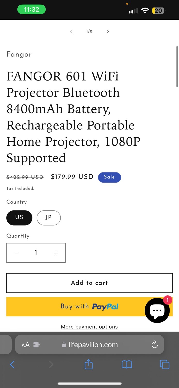 Fangor F-601 Wi-Fi / Bluetooth Projector