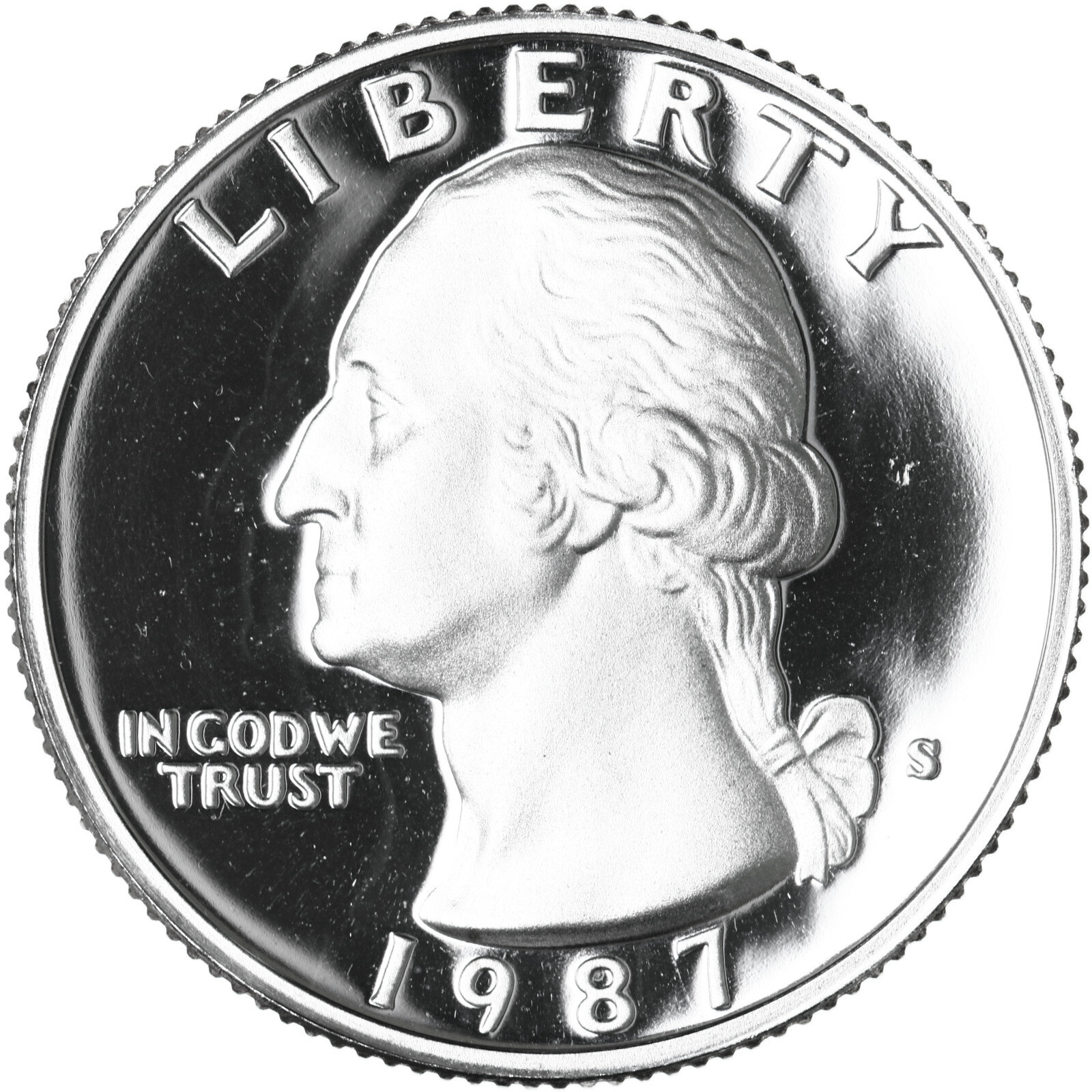 1987 S Washington Quarter Gem DCam Proof CN-Clad
