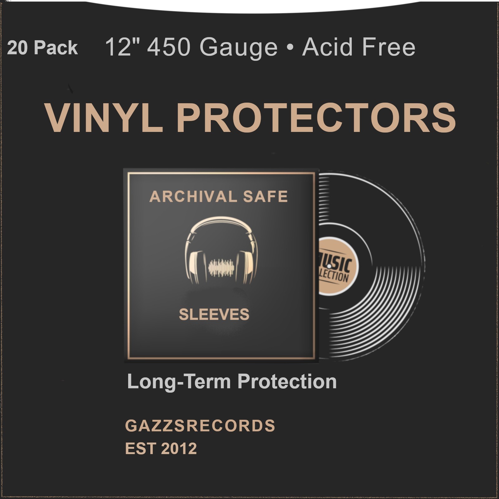 20 12" inch Plastic Outer Vinyl 450 Polythene Album Fits Gatefold Record Sleeves