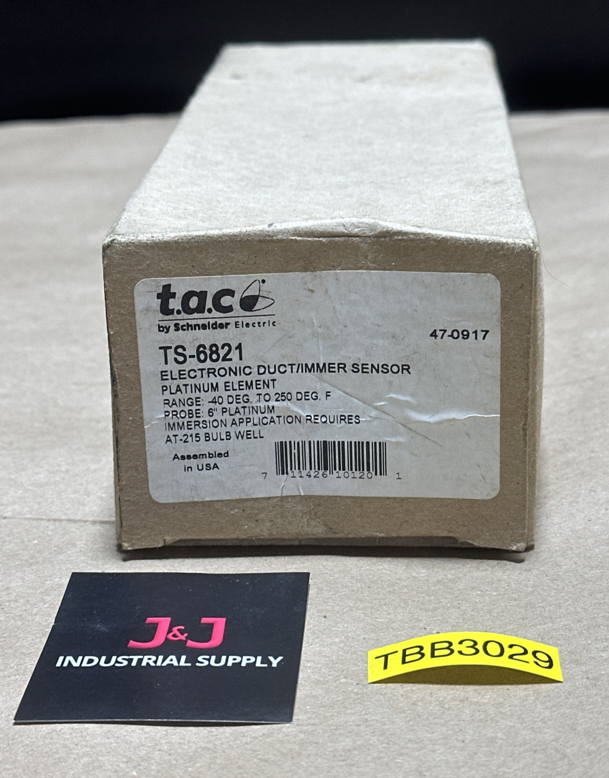 TAC by Schneider Electric TS-6821 Electronic Duct/Immersion Sensor Platinum Elem