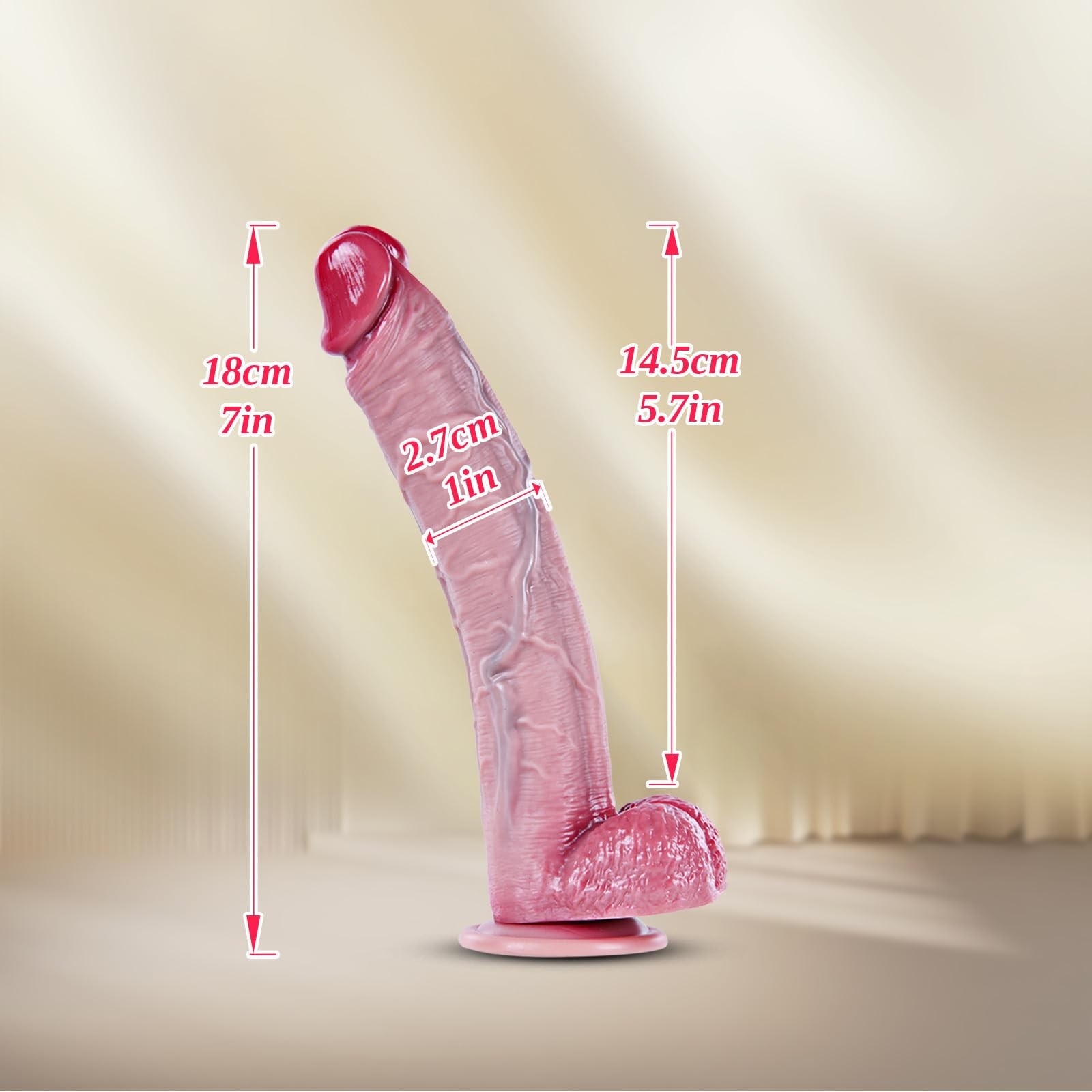 7 Inch Silicone Realistic Ultra Thin Slim Beginner Dildo with Suction Cup, 6"...