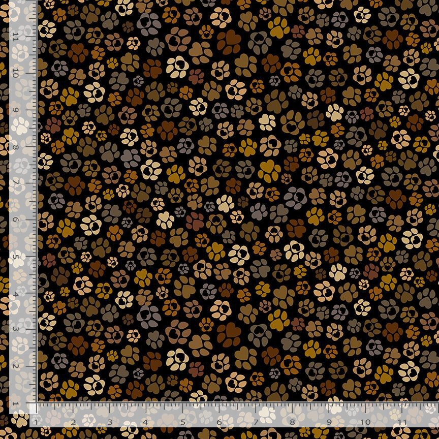 Dog Paw Print Fabric Animal Happiness Cotton Timeless Treasures CD3320 By Yard