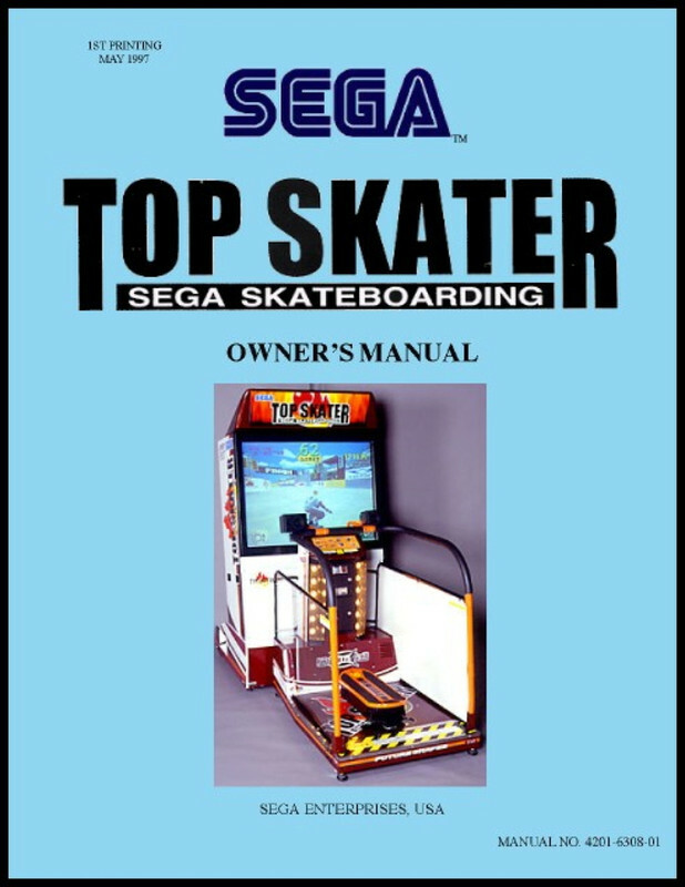 Top Skater Skateboarding Game Operation/Service/Repair/Troubleshooting Manual pB
