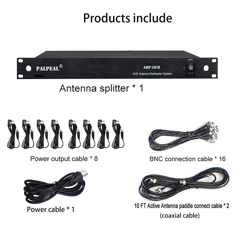 PALPEAL 8 Way UHF Antenna Distribution System for wireless microphone