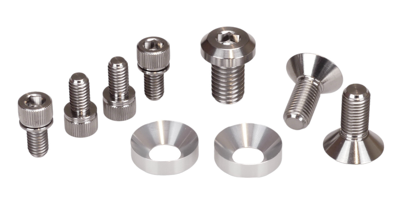 Titanium Crank Hardware Kit for NEW Redline Flight Crankset (SILVER)