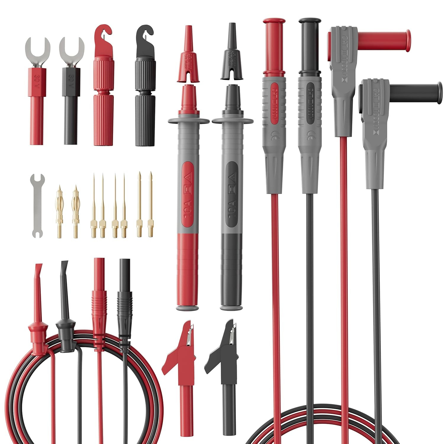25-Piece Silicone Multimeter Test Lead & Back Probe Kit - Premium Modular Volt